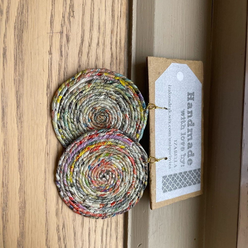 Handmade Multicolor Spiral Earrings